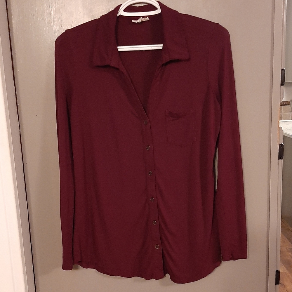 Womens button front dress shirt